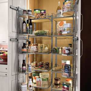 2/4/5/6 Layers Modern Chrome Plated Eco-Friendly <b>Wire</b>/Glass Kitchen Cabinet Pull-Out Pantry Basket Unit <b>Soft</b> Closing Slide 5-8KG - Product Image 4