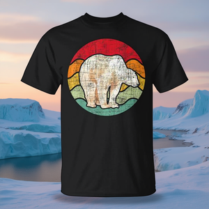 T-shirt retrò vintage con orso polare, design per amanti degli animali, taglia unisex per adulti - Product Image 3