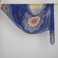 Groothandel 40s Modal Etnische Bloem/Dot Print Hijab Moslim Sjaal Luxe Zachte Aanraking Shawl Gebeds Hoofdbedekking