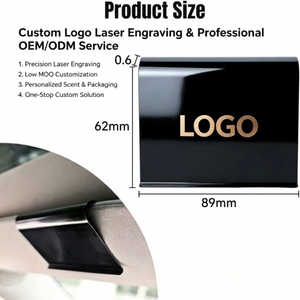 Custom Laser Logo Walnut Wood <strong>Car</strong> Air Freshener Magnetic Visor Scent Clip with Three Scent <strong>Refills</strong> in Gift Box for Men - Product Image 1