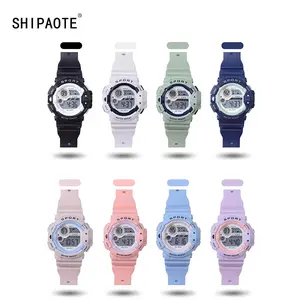 Shibaote jam tangan digital pria dan wanita, warna yang cocok untuk olahraga sehari-hari 1978B