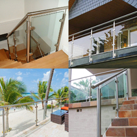 Edelstahl 304 316 Handläufe Balustraden-Pfosten-Set für Außentreppen Balkon Garten Sicherheitszaun Geländer Balustraden