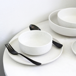 Western Design Porcelain Ceramic <strong>Dinnerware</strong> <strong>Sets</strong> with Minimalist Solid Color and Utensils Kit <strong>for</strong> Home Hotel Restaurant Use - Product Image 5