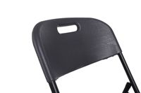 Chaise et table de jardin pliantes en plastique noir HDPE moulé par soufflage, design moderne et nouveau