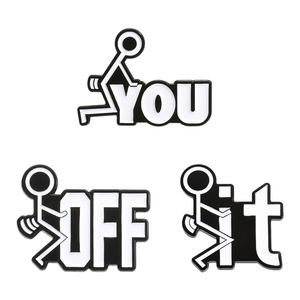 عصا مضحكة شكل بروش دبابيس إبداعية ساخرة بروش اكسسوارات فنية طية صدر بأحرف مجوهرات المينا هدية للأصدقاء - Product Image 2