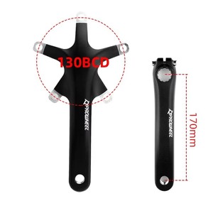 Prowheel vélo vélo pédalier en alliage d'aluminium pliant vélo manivelle 130BCD vtt montagne manivelle bras pour vélos de route adapté pour <span class=keywords><strong>Shimano</strong></span> - Product Image 5