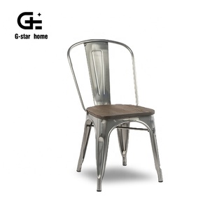 Apilable para ahorrar espacio contemporáneo fritz metal bistro Silla de comedor - Product Image 6
