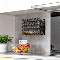 Porte-épices à porte ou au mur avec 28 pots à épices Organisateur d'épices pour armoire Porte-épices à 4 niveaux