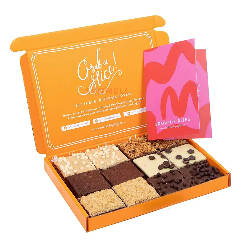 Caja de embalaje corrugada para Tartas, embalaje con impresión personalizada, respetuoso con el medio ambiente