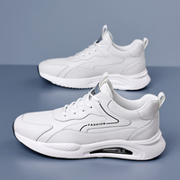 Chaussures d'athlétisme décontractées montantes élégantes pour hommes Couche supérieure en cuir de vachette Trendy All-Season All-Match Walking Style Semelle en caoutchouc
