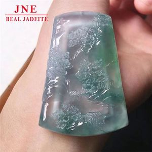 Colgante de Jade con Diseño de Flores Flotantes como Hielo, de Madera de Mina de Myanmar, para Hombre y Mujer, Regalo Festivo para Amigos - Product Image 4