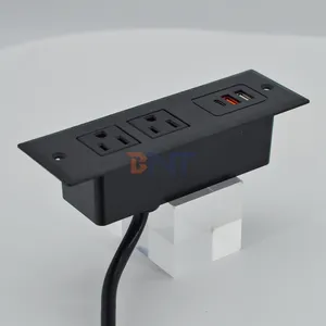 BNT nuovo design ETL approvato USA mobili da tavolo da incasso prese di corrente 2 prese di corrente per divano con doppie porte USB