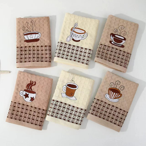 Cotton <b>Tea</b> <b>Towel</b> 30x30cm Embroidered Cartoon Kitchen <b>Towels</b> Mixed Colors Rectangle Machine Washable - Product Image 1