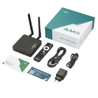 UGOOS AM9 PRO Android 14 TV Box S905X5 4GB/64GB 8K HD Wi-Fi 6 untuk 52 Smart Remote Control Power Supply