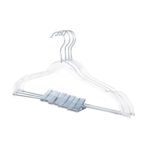 Cintres en plastique pour adultes, vente chaude du fabricant, cintre pour <span class=keywords><strong>pantalon</strong></span> transparent, cintres antidérapants avec pinces métalliques, utilisation sur balcon - Product Image 3