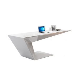 Gran oferta de pintura para hornear brillante de gama alta, muebles de oficina en forma de L, estilo nórdico, Color blanco, escritorio de oficina de madera moderno ejecutivo moderno - Product Image 4