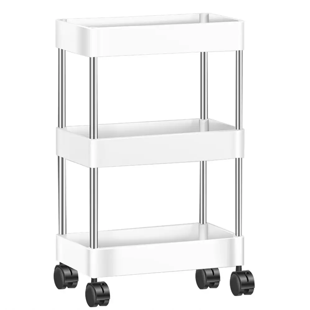 hot Slim Storage Shelf Cart Removable Mobile Shelving Rolling Utility rack Trolley Narrow space Storage Organizer