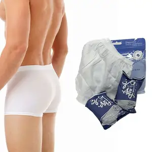 Calzoncillos bóxer transparentes sin costuras de algodón de verano con logotipo personalizado del fabricante para hombres y mujeres, ropa interior desechable para hombres