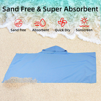 Couleur unie légère sans sable à séchage rapide super absorbante en microfibre pour changer de poncho