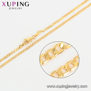 46807 Xuping แฟชั่นผู้หญิงสีทอง<span class=keywords><strong>ส</strong></span>ร้อยคอเชื่อมโยงสร้อยคอโซ่แบน - Product Image 2