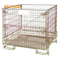 Conteneur en fil d'acier pliable, grand et durable, pour le transport en entrepôt et le stockage de bouteilles de vin