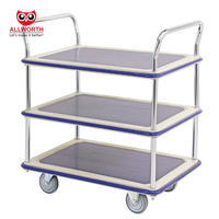 Chariot à main de transport de cargaison de plate-forme en métal pliable zingué de l'utilité 300KG d'entrepôt d'approvisionnement d'usine