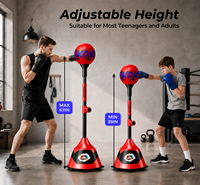 Ballon de boxe réglable sur pied avec base à ventouse et ressort pour entraînement de réflexe, idéal pour enfants et adultes, parfait pour la remise en forme à domicile – Fournisseur direct usine