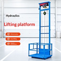 Monte-charge Électrique Hydraulique pour Usines, Type Rail, Petit Ascenseur Simple/Double Rail, Anti-Chute, Commande par Bouton