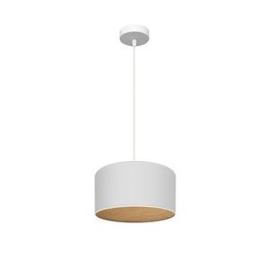 Suspension blanche en bois clair 1xe27, dimensions 30x30 cm, idéale pour éclairer les espaces et décorer les intérieurs. - Product Image 1