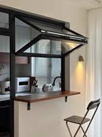 Fenêtre pliante commerciale à double battant pour cuisine et bar, fournie directement par l'usine, idéale pour les cafés et les commerces