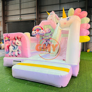 Château gonflable pour enfants, licorne princesse, avec toboggan, pour l'intérieur et l'extérieur - Product Image 2