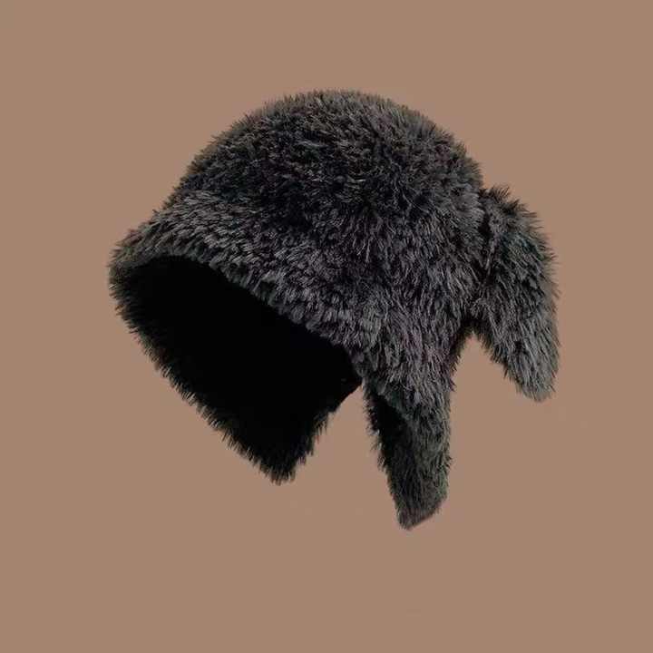 Sweet and lovely plush rabbit ears woolen hat children's new autumn and