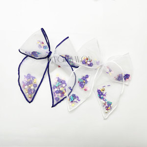 サマースパンコールシェーカーファブル女の子マーメイドチュールメッシュボウレインボーシェーカーボウ誕生日ボウ - Product Image 3