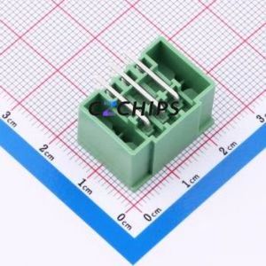 DB2ERHBM-3.81-2*3P-GN Plug-in Terminal Block Bent Lead Through Hole,P=3.81mm Board-to-Board / Socket - Closed Screw Fixing 2x3P - Product Image 2