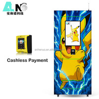 Nouvelle machine distributrice de cartes TCG Pokémon style anime avec bande LED et support de paiement par carte