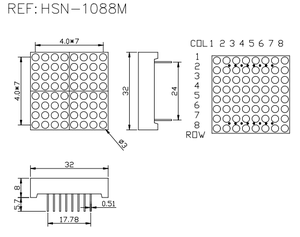 32mm <strong>8x8</strong> <strong>Led</strong> <strong>matrix</strong> Display BLUE Digit Display Dot <strong>matrix</strong> 8*8 Module - Product Image 5