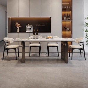 Hiện Đại Sang Trọng Bằng Đá Cẩm Thạch Hàng Đầu Hình Chữ Nhật Bàn Ăn Ghế Đặt 4 6 Chỗ Ngồi Phòng Khách Nhà Hàng Trang Trại Phong Cách Đồ Nội Thất Thiết Kế 2025 - Product Image 4
