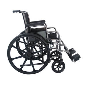 שיקום רפואי ידני פלדה עם כיסא גלגלים קל עם רגליים נתיק עבור מבוגרים - Product Image 3