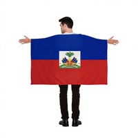 Cape drapeau Haïti personnalisée avec logo, en polyester 90x150cm, pour supporters de football