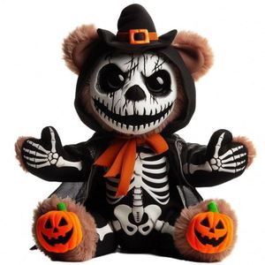 Cute Cartoon Halloween <b>Stuffed</b> Plush Animal Doll <b>Toy</b> Organic Cotton Vampire Skull Monster Pumpkin Man for Festive Decorations - Product Image 2
