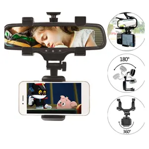 Universal Car RearView Mirror Mount Holder Car Stand Mobile Phone Holder for iPhone Adjustable Stable Phone Stand Good Quality