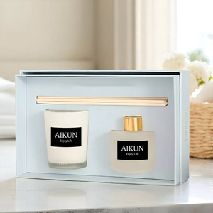 ชุดของขวัญน้ำหอมปรับอากาศแบบก้านไม้หอม AIKUN กลิ่นหอมธรรมชาติผ่อนคลาย พร้อมเทียนหอมถั่วเหลืองแบบปรับแต่งกลิ่นได้ - Product Image 2