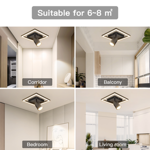 Spot de <span class=keywords><strong>plafond</strong></span> GU10 personnalisable, design moderne et minimaliste, cadre noir, panneau lumineux 13W, spot 5W, 4000K, pour salon, chambre à coucher - Product Image 3