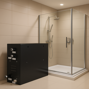 Système de douche vapeur de luxe pour la maison, 15 kW, bac en acrylique avec cadre, drainage automatique, design rectangulaire - Product Image 2