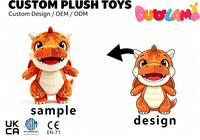 Peluche Dinosaure Motif Volcan de Feu, Adorable Dragon Orange en Peluche, Décoration de Chambre Douce, Poupée pour Enfants, Cadeau d'Anniversaire et de Fêtes
