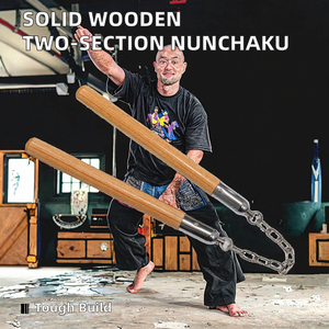 Nunchaku en bois massif à deux sections pour l'entraînement aux arts martiaux - Product Image 2