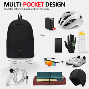 Sac à dos <span class=keywords><strong>de</strong></span> sport multifonctionnel en tissu Oxford avec logo personnalisé, en stock, unisexe, pour la gym, le <span class=keywords><strong>volley</strong></span>-<span class=keywords><strong>ball</strong></span>, le basketball, le football, avec compartiment à chaussures zippé - Product Image 5