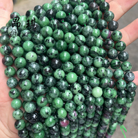 Grosir Ruby Zoisite 6mm 8mm 10mm bulat halus batu alam Ruby Zoisite longgar manik-manik untuk membuat Gelang