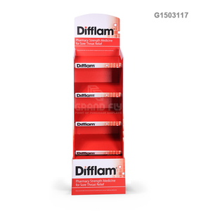 Estante de pie de torre de exhibición de papel corrugado de cartón personalizado, estantería de impresión Offset a Color personalizada para <span class=keywords><strong>productos</strong></span> de farmacia - Product Image 2