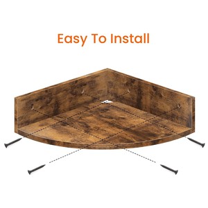Wall Mounted Solid Wood <b>Corner</b> Shelf <b>Unit</b> 5 Tier Polygon Multipurpose <b>Storage</b> Rack For Kitchen Bedroom Living Room - Product Image 4